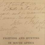 1875 SIGNED Sport & War Big Game HUNTING South Africa Lions Witch Doctors Bisset