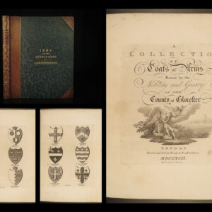 1792 HERALDRY 1st ed Coat of Arms of Gloucestershire England Royal Atkyns Rudder