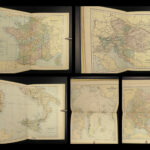 1880 Geography Atlas Voyages Color Double-Page MAPS Indians CHINA Slaves 6v SET