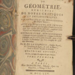 1765 Institutions of Geometry Philosophy Psychology Math Illustrated Mathematics