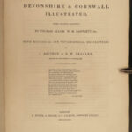 1832 1ed Devonshire & Cornwall England Illustrated Geography John Britton MAPS
