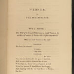 1823 Lord Byron 1st ed Werner The Inheritance Play Theater Harriet Lee Kruitzner