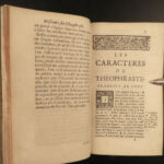 1694 The Caracteres of Theophrastus Bruyere French Philosophy Maxims Louis XIV