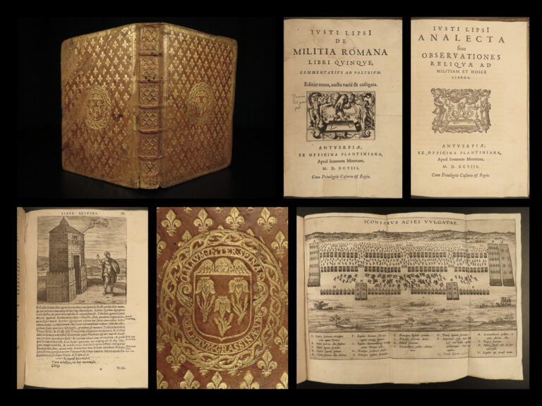 Image of 1598 Lipsius De Militia Romana ROME Military WARS EXQUISITE Fleur-de-lis Binding