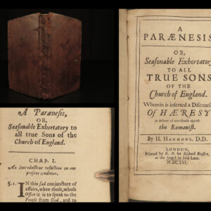 1656 1ed Henry Hammond Paraensis Church England Anglican Catholic Bible HERESY