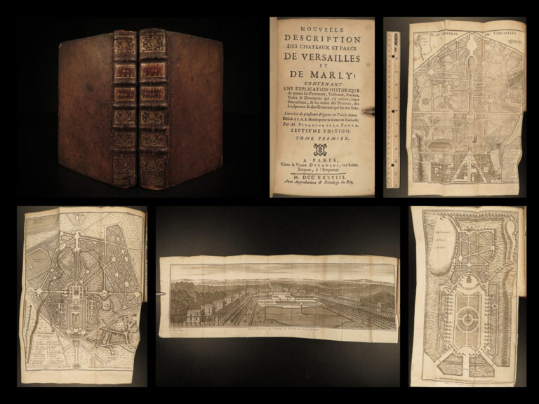 Image of 1738 Versailles Palace Paris FRANCE Architecture King Louis XIV MAP Piganiol 2v
