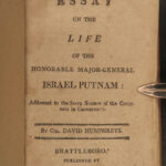 1812 Israel Putnam American Revolutionary War Battles Humphreys Revolution RARE