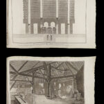 1793 Diderot Encyclopedia 106 Plates GLASS Blowing Fabric Dyeing Turkish Carpets