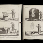 1793 Diderot Encyclopedia 106 Plates GLASS Blowing Fabric Dyeing Turkish Carpets