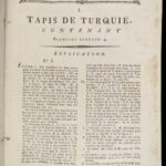 1793 Diderot Encyclopedia 106 Plates GLASS Blowing Fabric Dyeing Turkish Carpets