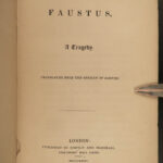 1834 FAUST by Johann Goethe Tragedy Esoteric Devil English Faustus Davies