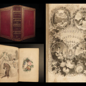 1849 FASHION Godey Lady’s Book American Magazine Illustrated Dress Costume Music