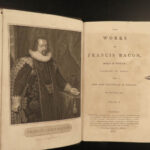1803 Sir Francis BACON Complete Works Natural History Science English Essays 10v