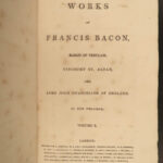 1803 Sir Francis BACON Complete Works Natural History Science English Essays 10v