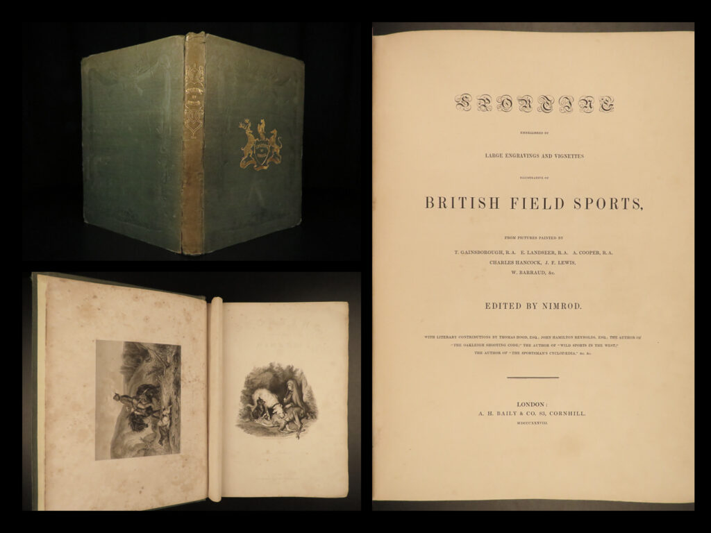 1838 nimrod british field sports hunting art horses dogs illustrated enormous | charles apperley, more commonly known as nimrod, was a welsh sportsman and writer who published important works on fox hunting. One of his best works was ‘<em>british field sports’</em> – a book of hunting, chase sports, and dogs and animals. Like many of nimrod’s books, this work contains exquisite illustrations depicting horse riding, hunting scenes, game animals, and much more.