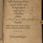 1544 PURGATORY Cochlaeus Animarum Purgatorio anti Luther Catholic Indulgences