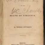 1829 Thomas Jefferson Notes on State Virginia SLAVERY Indians Colonial Americana