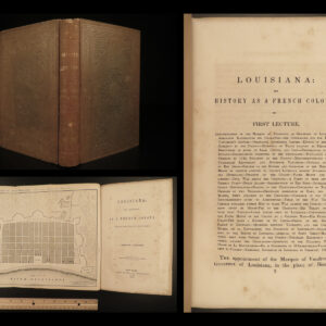 1852 Louisiana 1ed History MAP French Colonization New Orleans Charles Gayarre