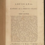 1852 Louisiana 1ed History MAP French Colonization New Orleans Charles Gayarre