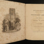 1830 Fountains Abbey in Yorkshire Cathedral Ruins Illustrated Henry VIII Storer