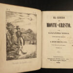 1846 1ed The Count of Monte Cristo Alexandre Dumas French Lit SPANISH ed 3v SET
