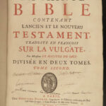 1701 RARE French Holy Bible Biblia Sacra Vulgate de SACY 2v Jerusalem Israel MAP