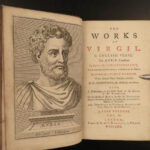 1763 Works of VIRGIL Aeneid Bucolics Eclogues MAP Pitt & Wharton English 4v SET