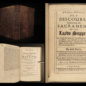 1684 Simon Patrick Mensa Mystica Eucharist Baptism Aqua Genitalis England 2in1