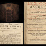 1685 1ed Greek & Latin Lexicon Dutch Cornelis Schrevel Grammar Cambridge Hayes