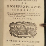 1788 JOSEPHUS Rare ITALIAN Jewish War Antiquities Jews Bible Judaica 6v SET