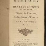 1735 ENGLISH 1ed Turenne Henri d’Auvergne France Military Dutch War Flanders