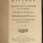 1735 ENGLISH 1ed Turenne Henri d’Auvergne France Military Dutch War Flanders