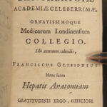 1659 Anatomia Hepatis LIVER Medicine Hepatitis Anatomy Joyliffe Glisson Surgery