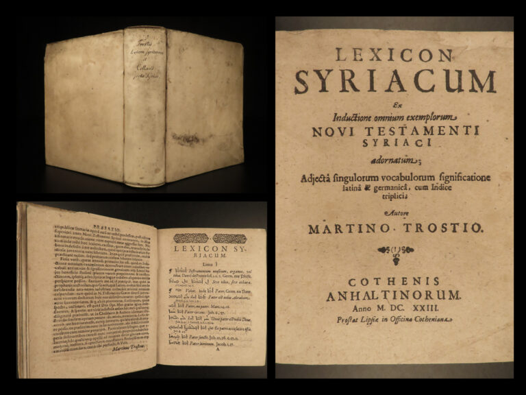 Image of 1623 Syriac BIBLE & Lexicon Aramaic Dictionary Wittenberg Köthen Trost RARE