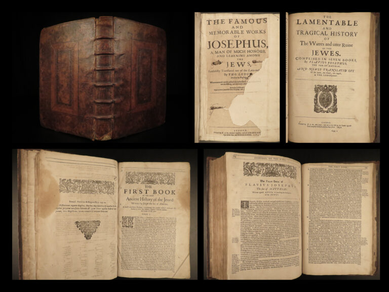 Image of 1655 JOSEPHUS Rare ENGLISH Jewish War Antiquities Jews Bible Judaica Lodge FOLIO