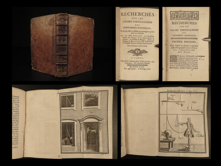 Image of 1754 Electricity Phenomena Experiments Nollet Physics Illustrated Science RARE