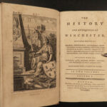 1773 1ed History of Winchester England Cathedral Mary’s College Illustrated 2v