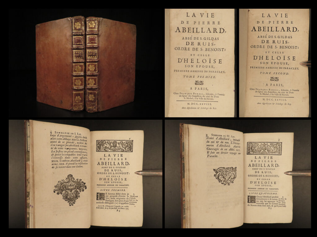 1728 medieval peter abelard & heloise illicit love philosophy sexuality gervaise | peter abelard was a 12<sup>th</sup>-century medieval philosopher known for his foundational studies in logic. Though he is perhaps best remembered by his association in the story ‘<em>abelard and heloise’</em>, his roots in catholic theology helped develop the concept of ‘limbo’.   author francois armand gervaise, an 18<sup>th</sup>-century trappist (our lady of la trappe) monk, was primarily remembered for his edition of ‘<em>abelard and heloise’</em> titled <em>‘life of pierre abeillard’</em>. According to montoya, “gervaise’s ‘<em>vie de pierre abeillard’</em> sought to resituate abelard’s career within the roader framework of ecclesiastic historiography. By focusing not on abelard the lover, but on the man of faith… because of its polemic nature, it effectively foregrounded the central conflict between pagan eros and christian agape… gervaise’s translation softened the allusions to carnal love.. And sought to reinscribe the story within a religious traditions of monastic historiography. ”