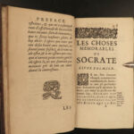 1657 Life of Socrates Xenophon Greek Philosophy French Francois Charpentier