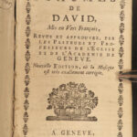 1745 Geneva Huguenot Bible Psalms of David Music French Chant Pellet Switzerland