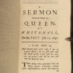 1696 1ed BIBLE Sermons Richard Meggot Winchester Cathedral William Mary England