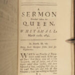 1696 1ed BIBLE Sermons Richard Meggot Winchester Cathedral William Mary England