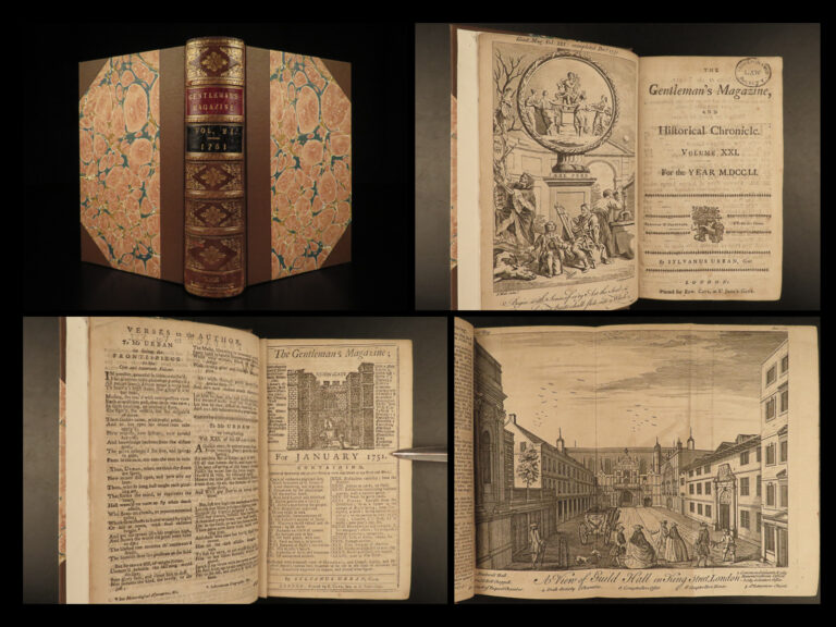 Image of 1751 1ed Gentleman’s Magazine Centaur Crusaders Science Electricity Illustrated