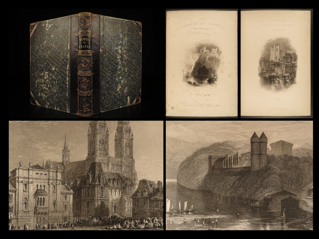 1837 rivers of france paris seine bridges illustrated 58 turner art engravings | <strong><u>“one of the supreme works of landscape illustrations”</u></strong> (ray, 13)   joseph turner’s “<em>rivers of france</em>” is a fascinating collection of illustrations of french natural landscapes and scenic views. This book contains illustrations of the seine, paris skyline and buildings, bridges, cathedrals, and much more.