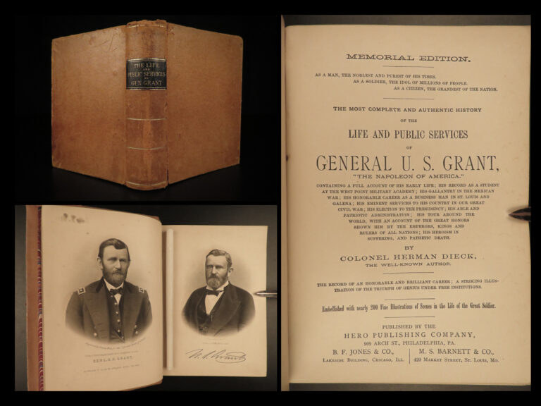 Image of 1885 General Ulysses S Grant American Civil War President Leather Memorial Dieck