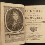 1699 Works of MOLIERE French Plays Theater Psyche Sganarelle Femmes Savants 2v