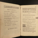 1699 Works of MOLIERE French Plays Theater Psyche Sganarelle Femmes Savants 2v