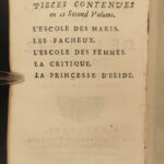 1699 Works of MOLIERE French Plays Theater Psyche Sganarelle Femmes Savants 2v
