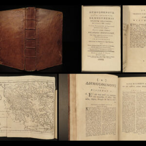 1791 Demosthenes Orations Speech MAP Ancient Greece Greek Latin Irish Mounteney