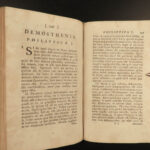 1791 Demosthenes Orations Speech MAP Ancient Greece Greek Latin Irish Mounteney